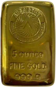 5 oz Aussiemint Gold Cast Bar 9999 Gold